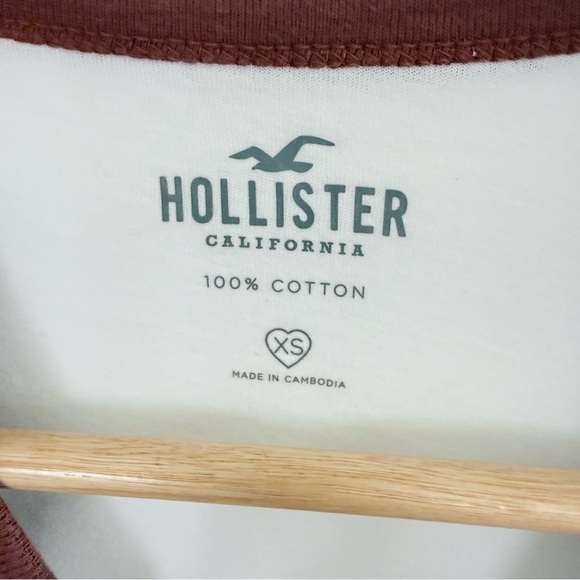 Hollister Baby Doll Graphic Cropped Shirt Fitted Butterfly Y2K Boho Retro XS - Picture 3 of 4